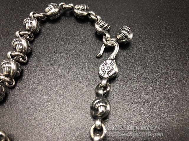 chrome hearts銀飾 克羅心鷹爪珠十字項鏈 克羅心925純銀項鏈  gjc1862